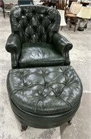Classic Leather Inc Chair and Ottoman