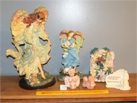 Group of Angel Figurines - Mostly Resin, Tallest