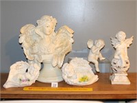 Group of Angel Figurines - Mostly Resin, Tallest