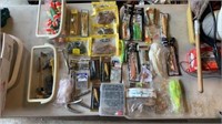 Swim bait, lures, bobbers, weights, hook outs