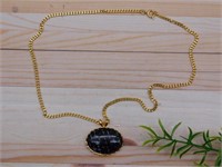 GENUINE STONE PENDANT ON CHAIN NECKLACE ROCK STONE