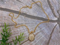 GENUINE STONE PENDANT ON CHAIN NECKLACE ROCK STONE