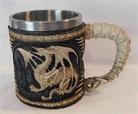 Skeleton dragon mug - Dragon candle, 5" tall