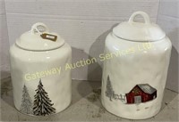2 Christmas Canisters