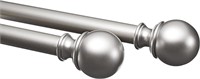 Amazon Basics 1''Curtain Rod 72-144''Nickel 2pk