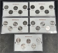 5 Sets Platinum US State Quarters 1999-2004