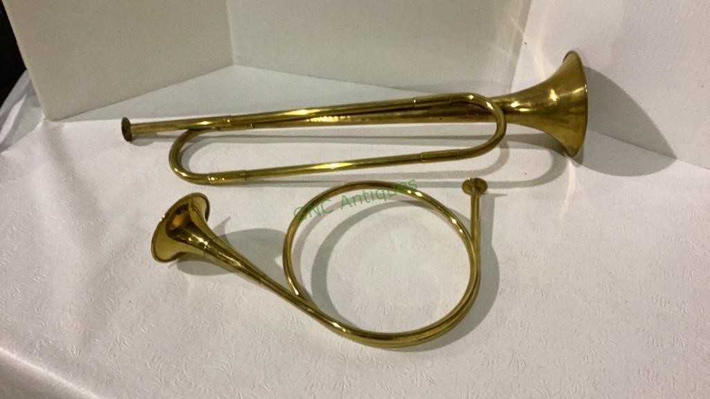 Great brass horn and French harp horn measure 21