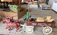 Cast Iron Produce Wagon & Team