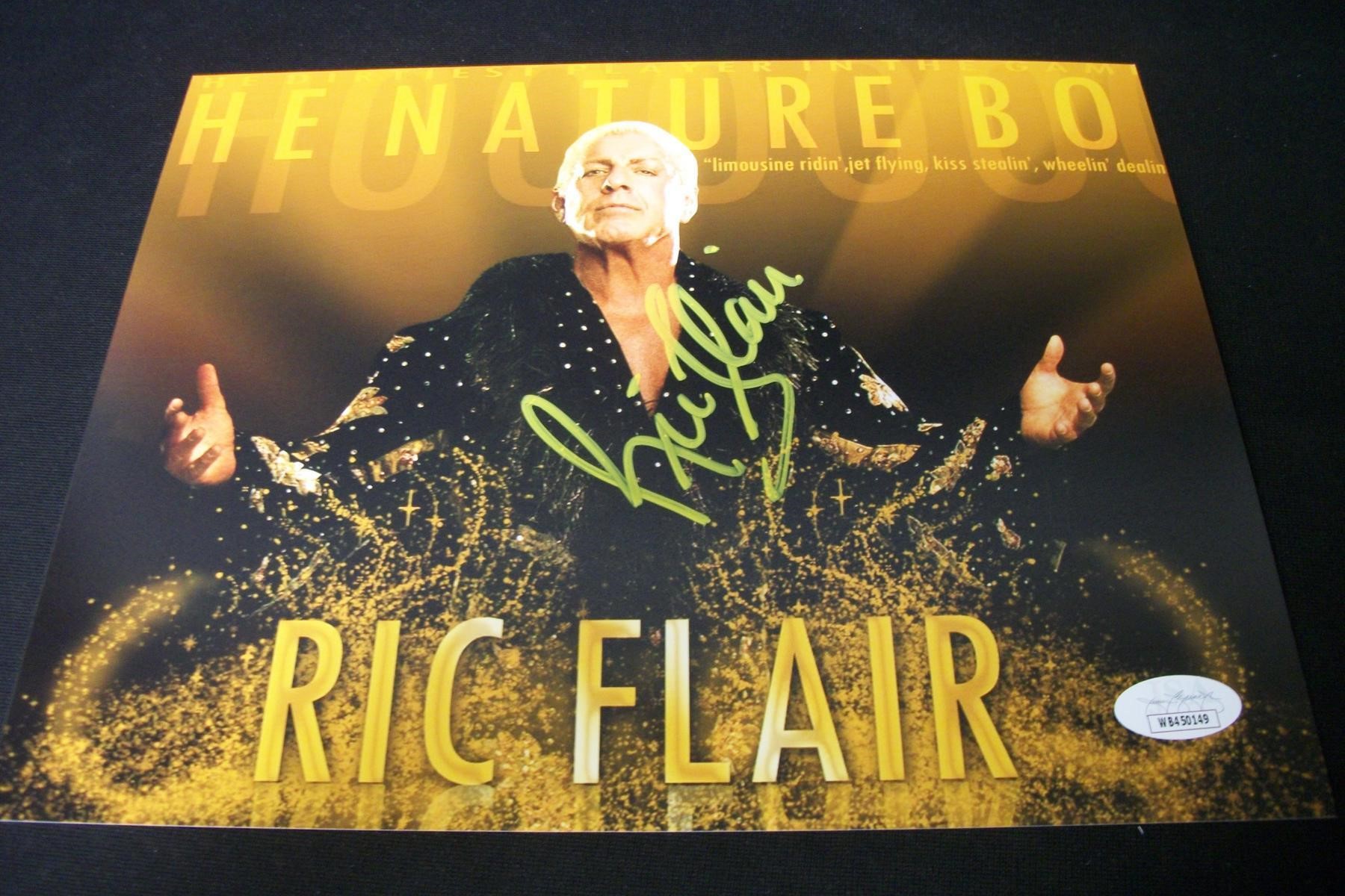 RIC FLAIR SIGNED 8X10 PHOTO NATURE BOY JSA