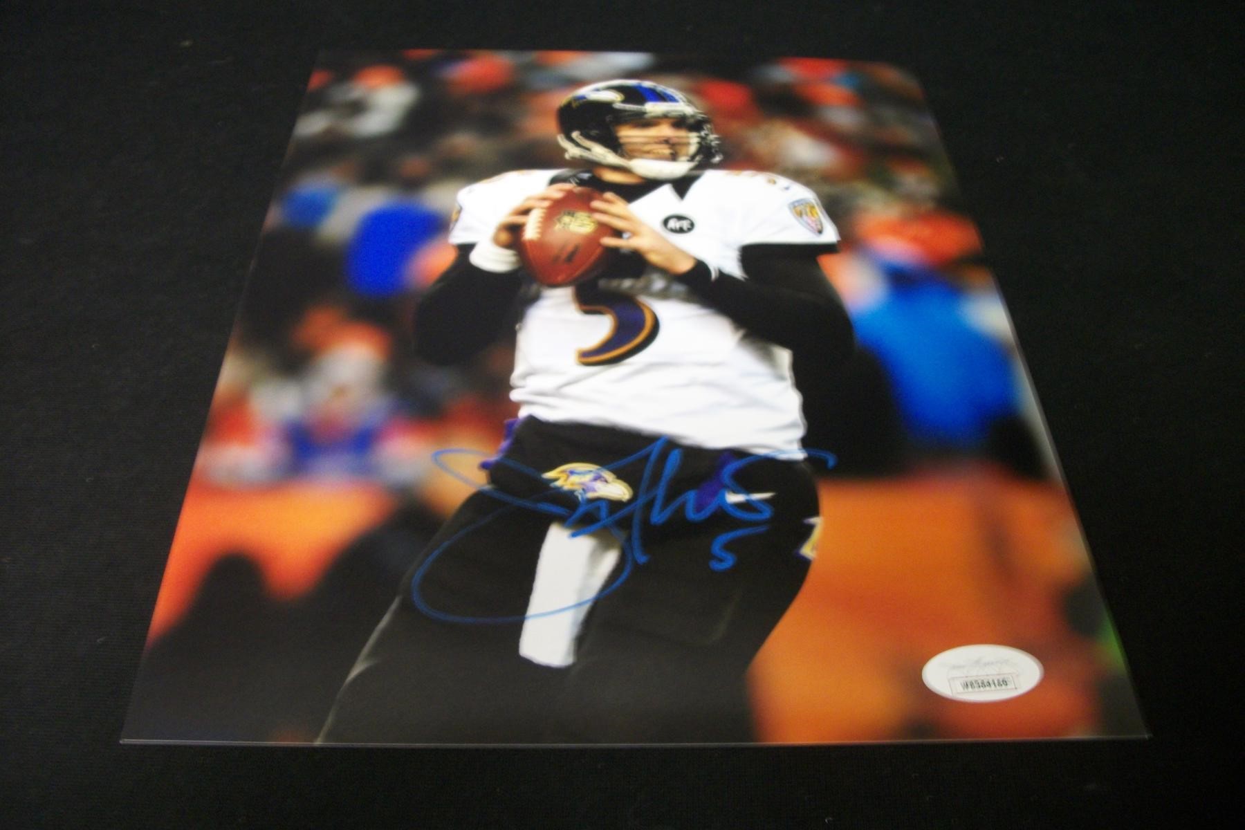 RAVENS JOE FLACCO SIGNED 8X10 PHOTO JSA COA