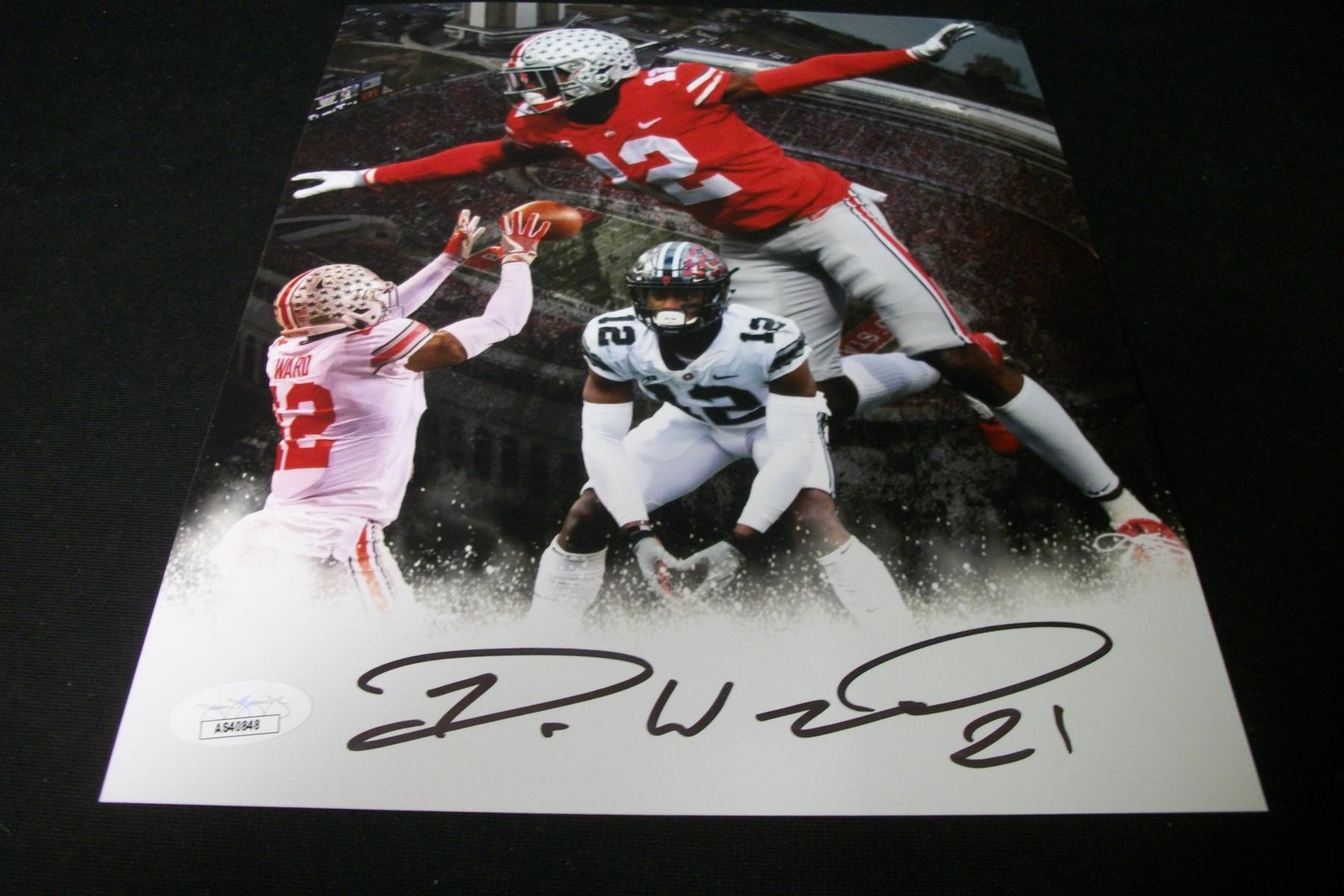 AUTHENTIC DENZEL WARD SIGNED 8X10 PHOTO JSA