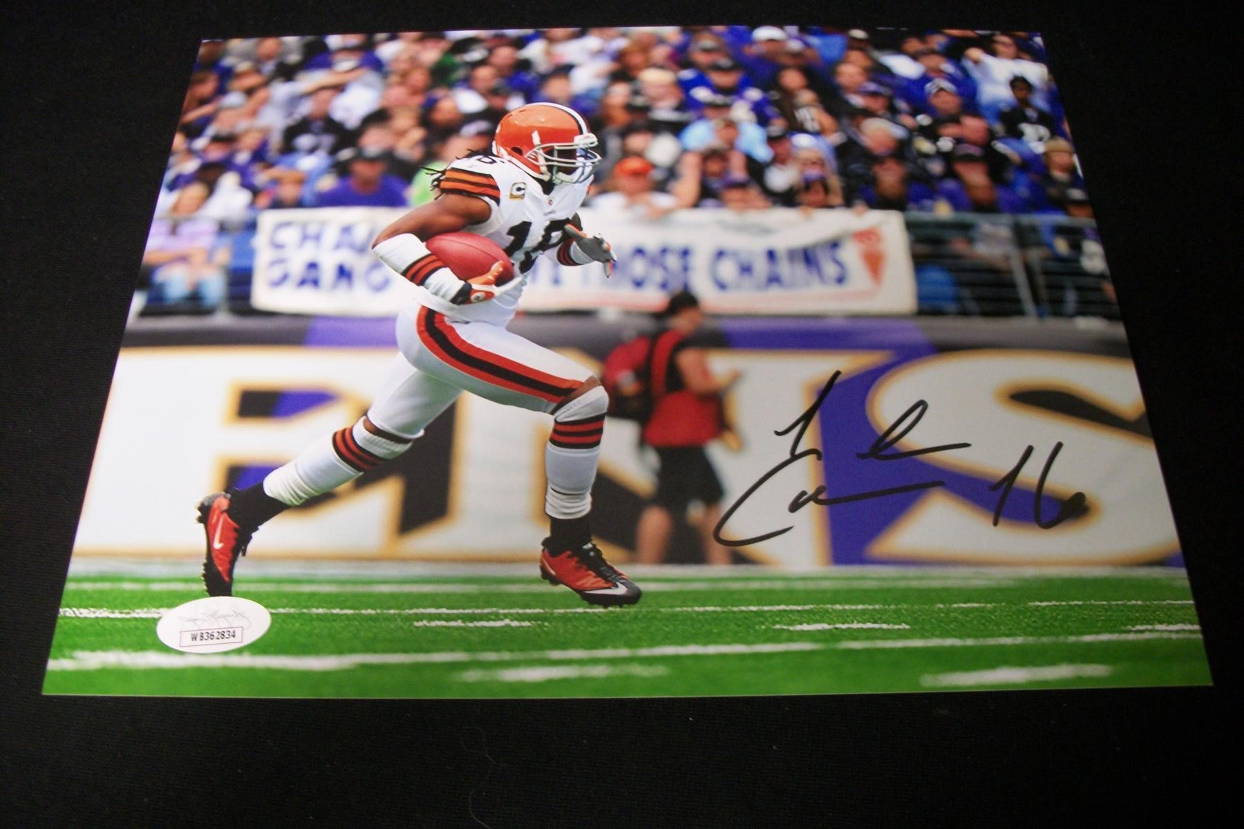 BROWNS JOSH CRIBBS SIGNED 8X10 PHOTO JSA