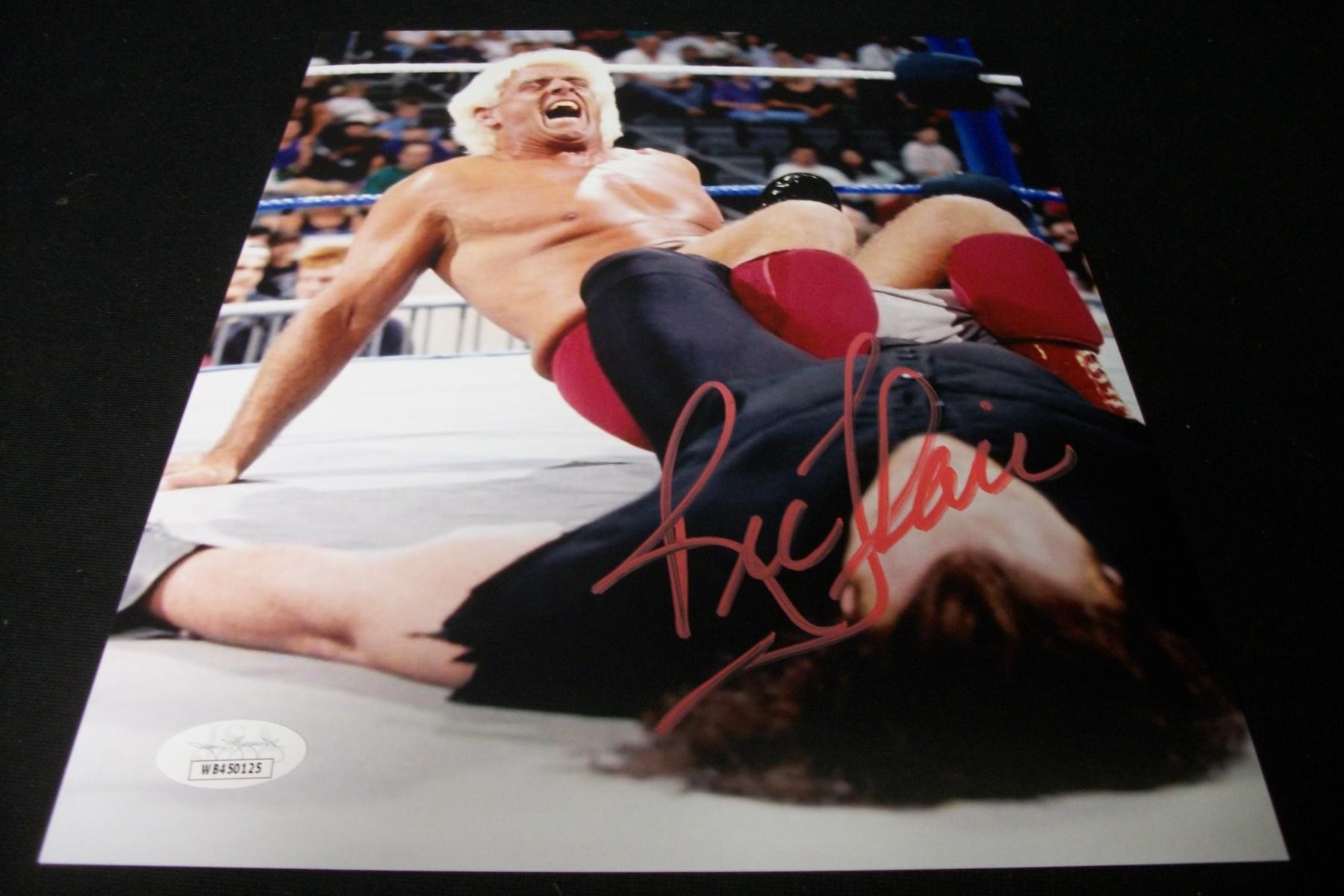 WWF RIC FLAIR SIGNED 8X10 PHOTO JSA COA