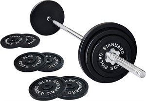 45lbs Cast Iron Plates  5ft Barbell Style #1