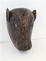 HAND CARVED AFRICAN MASK - 11" TALL X 8.5" WIDE