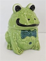 CERAMIC FROG COOKIE JAR - 10.5" HIGH X 7.5" WIDE