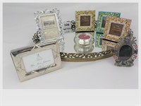Dresser Tray & Bejeweled Picture Frames