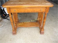 Single Drawer Solid Wood Spindle Side Table