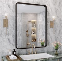 Black Bathroom Mirror for Wall, 24" x 36" Black