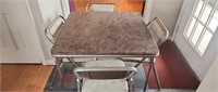 SAMSONITE FOLDING CARD TABLE W/ (4) CHAIRS