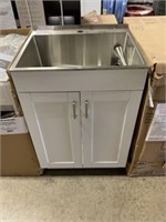 Transolid 24" Stainless/White Laundry/Utility Sink