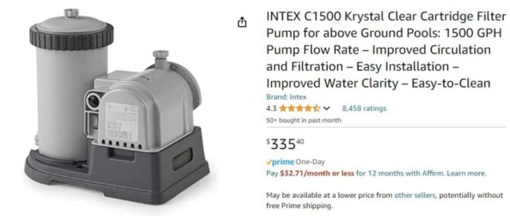 Amazon Return: Intex C1500 Pool Cleaner