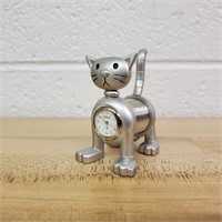 Vtg Slinky Cat Watch Mini Clock