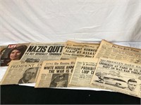 Vintage newspaper lot war presidents Kennedy