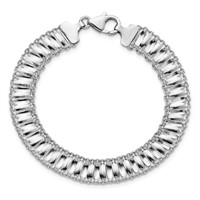 Sterling Silver- Polished Fancy Link Bracelet