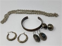 Sterling Bracelet, Earrings and Necklace