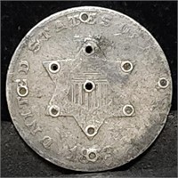 1853 Silver Three Cent Piece, Modified