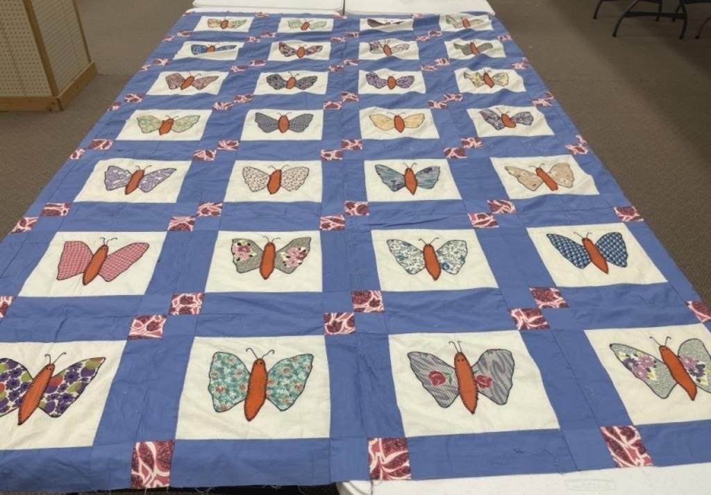 Queen/King Size Butterfly Quilt Top