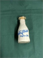 John J. Hurd Smyrna Delaware Milk Bottle  Pint