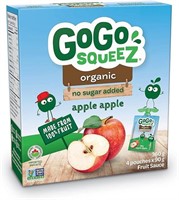 GoGo squeeZ Organic Fruit Sauce, Apple Apple, No S