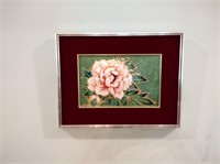 Ando Cloisonne Framed Rose Plate