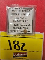 SOUTH INDIA TIPU SULATN 1782-1799AD GOLD FANUM