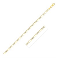 14k Two-tone Gold Pave Curb Chain 2.6mm