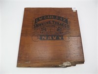 Wooden Advertising Box End - NAVY Cut Tobacco
