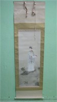 21 X 72 Japanese Woodblock Print Silk Scroll