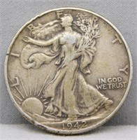 1942 Walking Liberty Half Dollar.