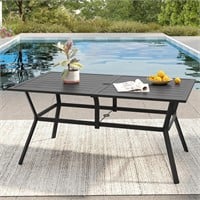 VICLLAX Rectangle Patio Dining Table for 6 Person,