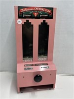 Vintage Pink Metal 1¢ Tabletop Gum Dispenser