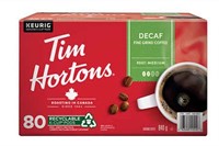 80 Pods Tim Hortons Decaf Single-Serve K-Cup Pods