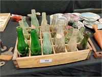 Antique coke crate and bottles