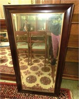 mahogany frame beveled mirror 23" x 45"