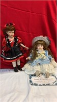 2 porcelain dolls ( Red&Blue)