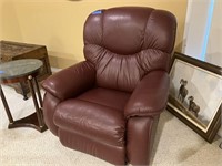 B471 Brown leather recliner