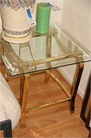 Vintage glass/metal side table