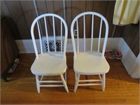 Wood Chairs- white round back- 2 ct