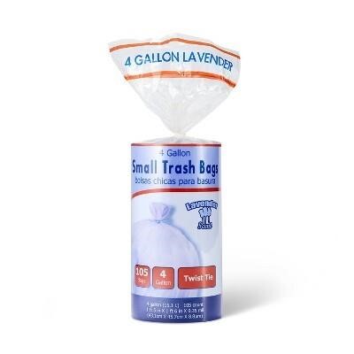 (12) Rolls-Lavender Small Trash Bags - 4 Gal